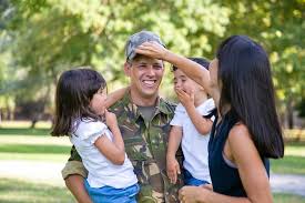 Military Family Dad, Mom 2 kids